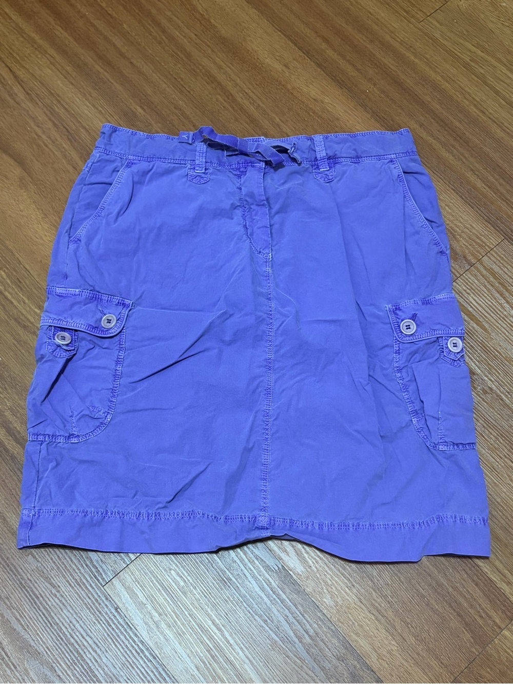 Vintage Marina Yachting 100% Cotton Purple Cargo Midi Skirt Fits Size 10/L GUC